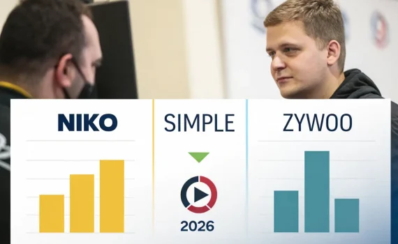 Статистика NiKo против s1mple и ZywOo в 2026 году